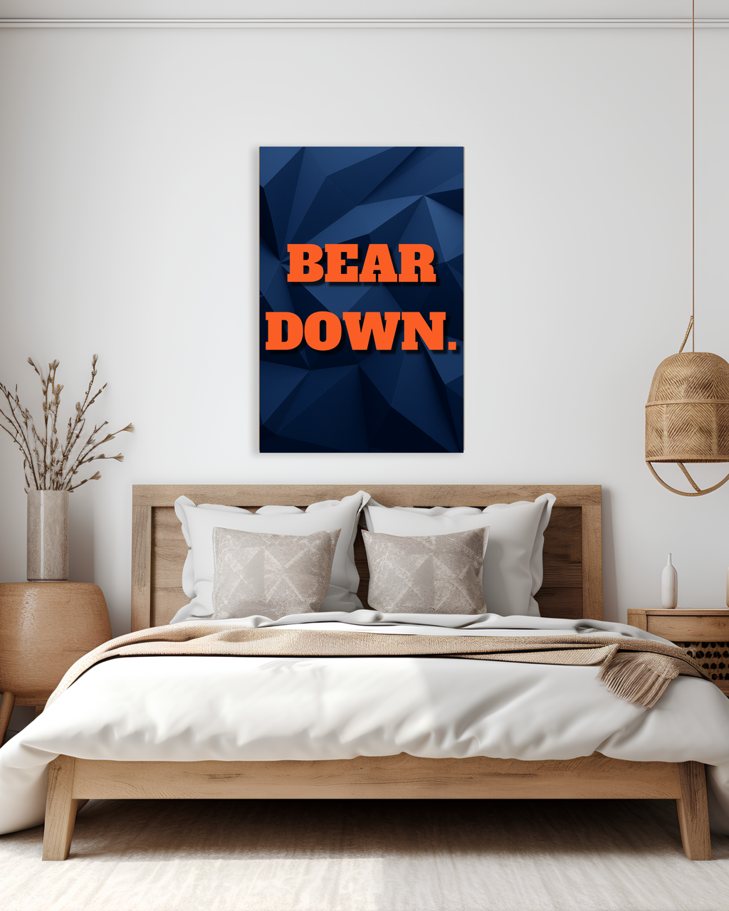 Chicago Bears Wall Art | “BEAR DOWN” Minimalist Metal Sign