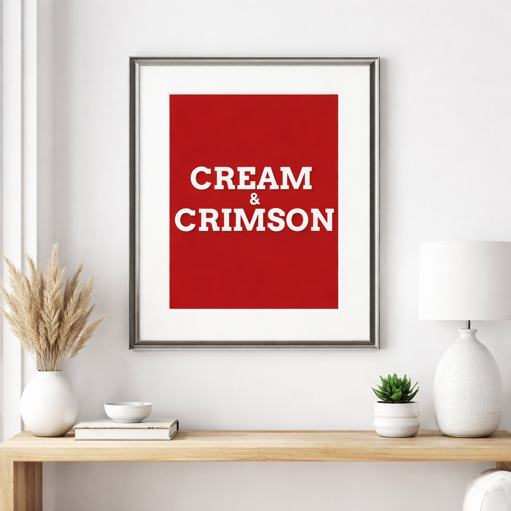 Cream & Crimson - Minimalist Indiana University Wall Art