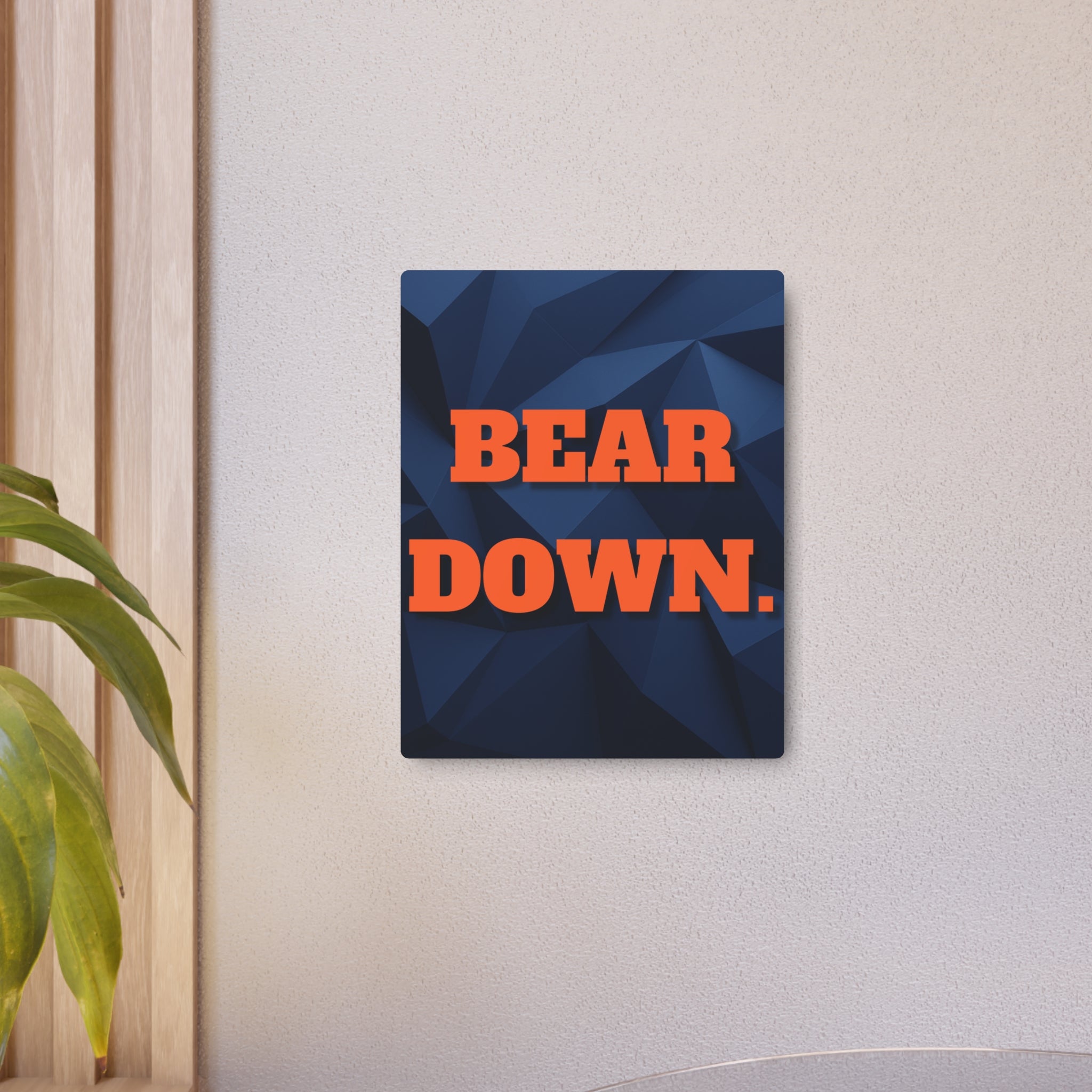 Chicago Bears Wall Art | “BEAR DOWN” Minimalist Metal Sign