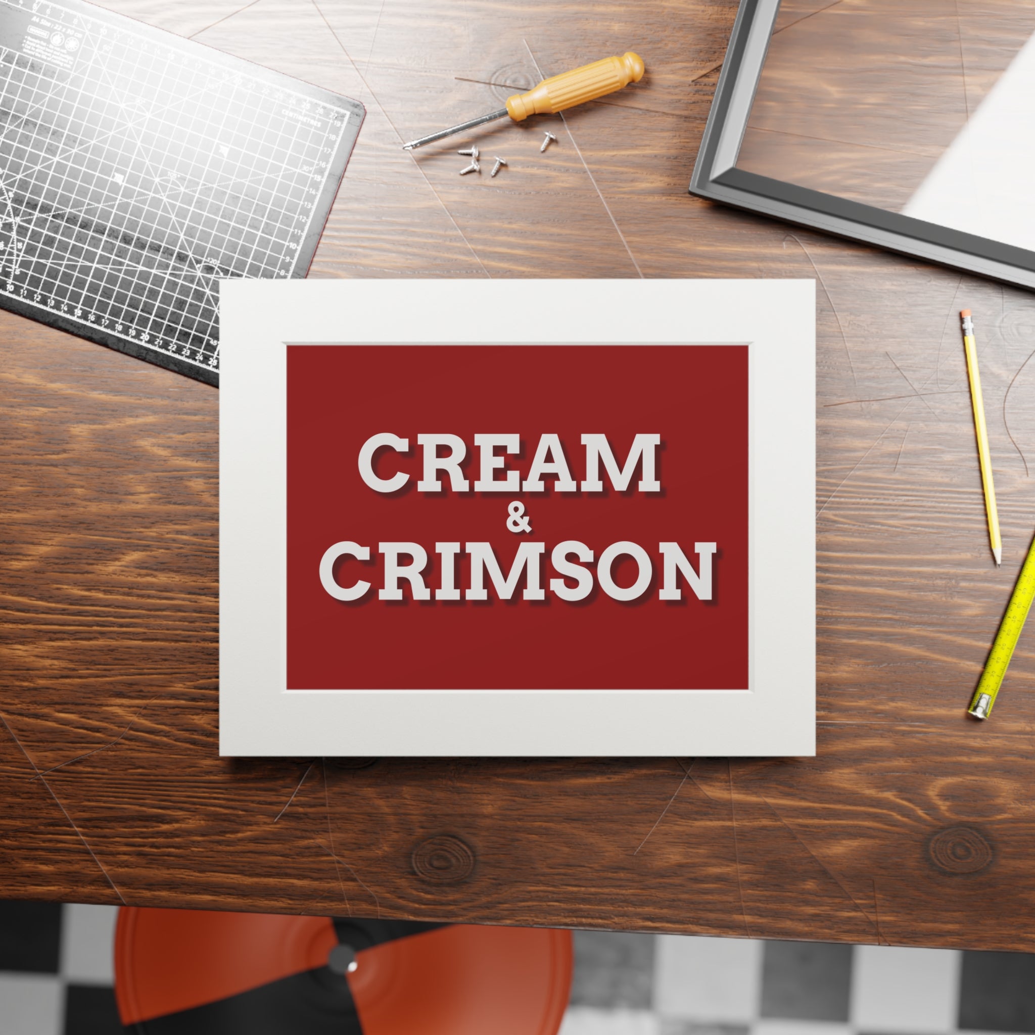 Cream & Crimson - Minimalist Indiana University Wall Art