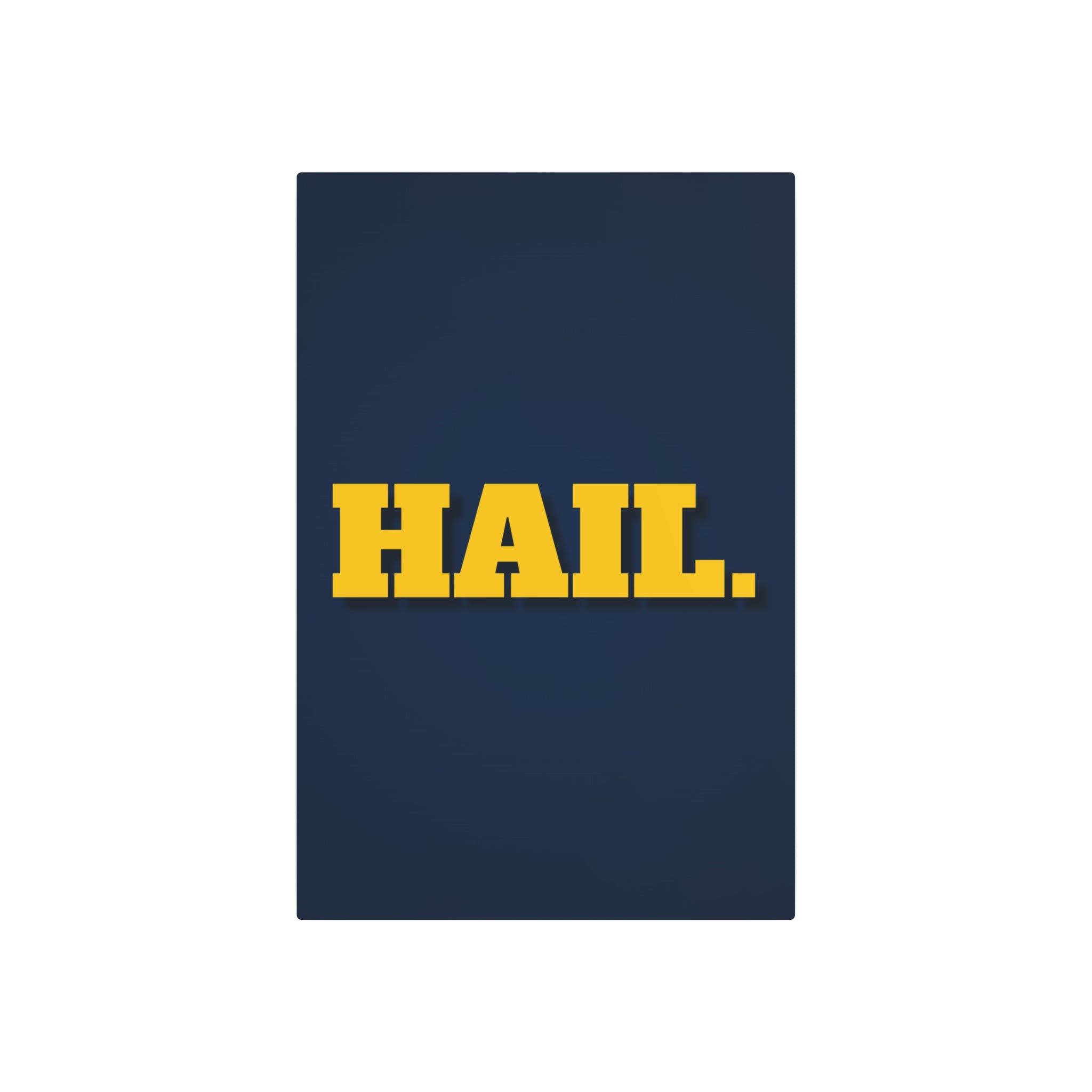 University of Michigan Minimalist Wall Art – “HAIL.” Metal Print